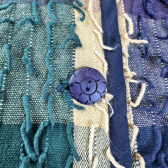 BSA Womens Plaid Textured Button Up Jacket Size L Multi Color - Picture 6 of 7